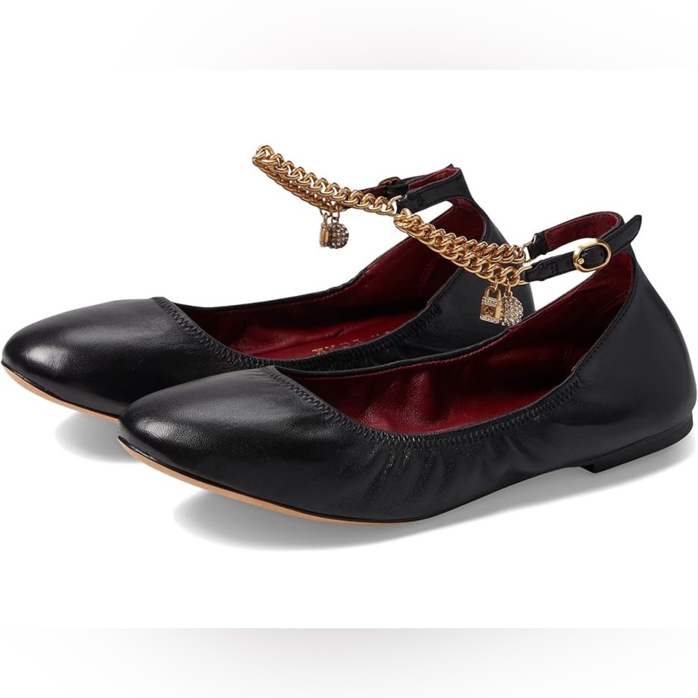 Kate Spade trendy Chain Ankle Strap Flats, size US 7